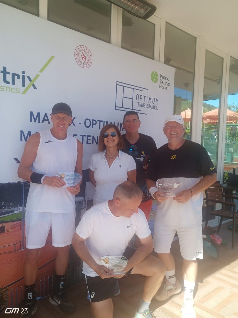 Men's doubles 55+ award ceremony at MT700 19th Matrix Logistic Optimum Cup